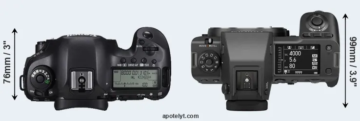 Compare 5DS R versus GFX 100 II top