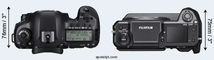 Compare 5DS R versus GFX 100 top