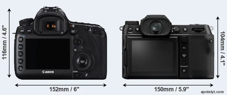Comparison 5DS R or GFX 100S rear