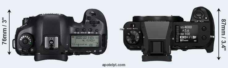 Compare 5DS R versus GFX 100S top