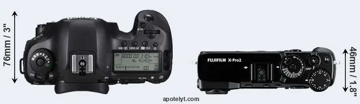 Compare 5DS R versus X-Pro2 top