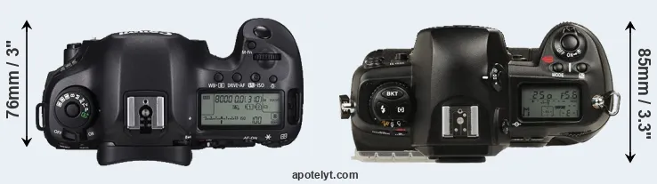 Compare 5DS R versus D1 top