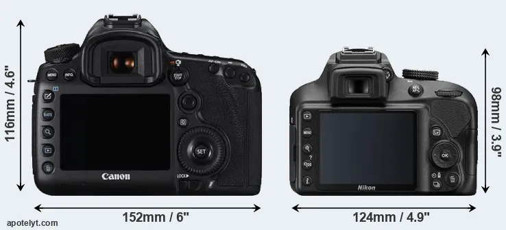 Comparison 5DS R or D3400 rear