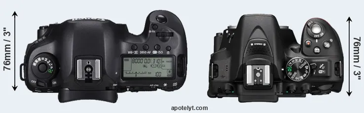 Compare 5DS R versus D5300 top