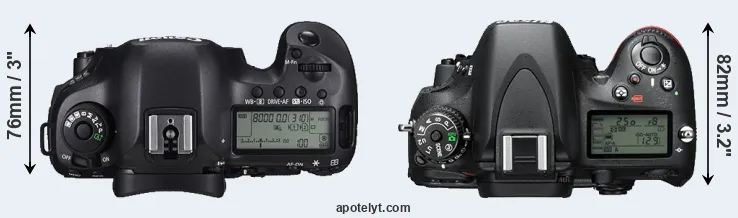 Compare 5DS R versus D610 top