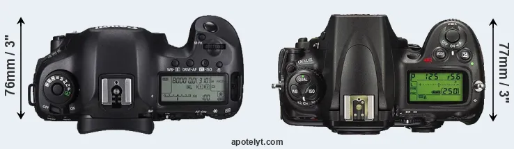 Compare 5DS R versus D700 top