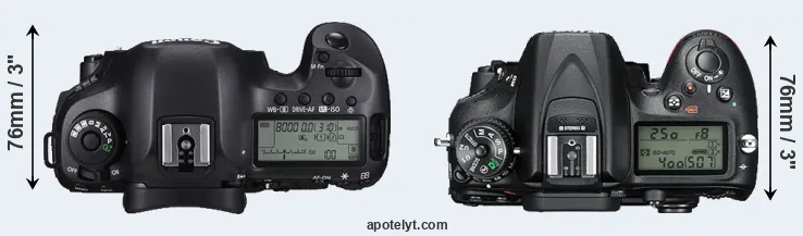 Compare 5DS R versus D7200 top