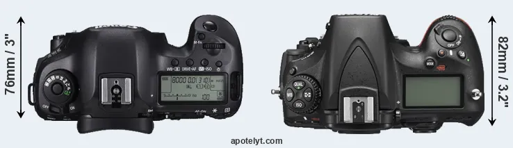 Compare 5DS R versus D810 top