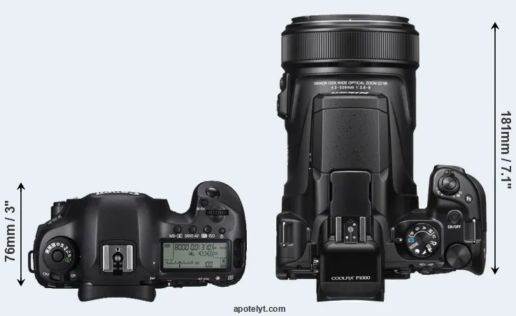 Compare 5DS R versus P1000 top