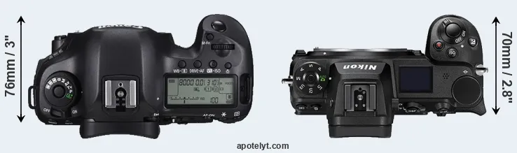 Compare 5DS R versus Z6 II top