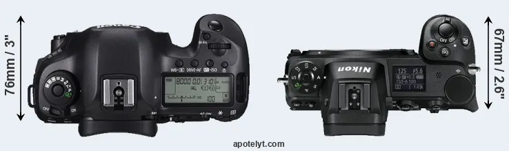 Compare 5DS R versus Z6 top