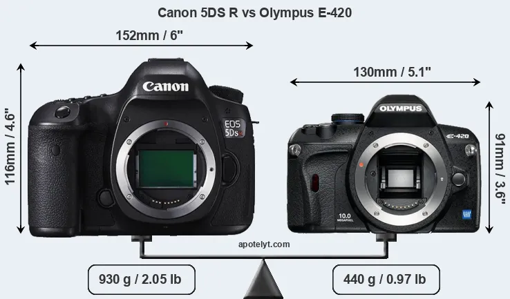 Size Canon 5DS R vs Olympus E-420
