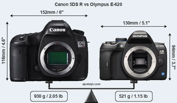 Size Canon 5DS R vs Olympus E-620