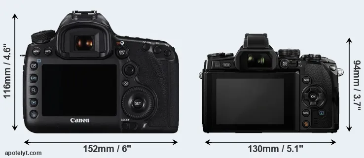 Comparison 5DS R or E-M1 rear