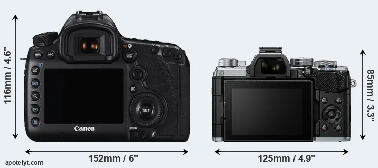 Comparison 5DS R or E-M5 III rear