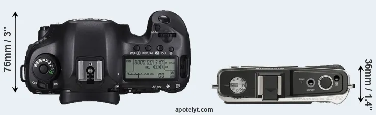Compare 5DS R versus E-P2 top