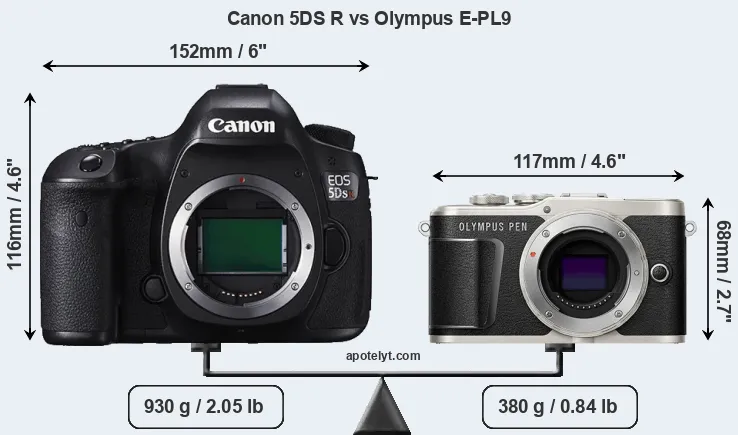 Size Canon 5DS R vs Olympus E-PL9