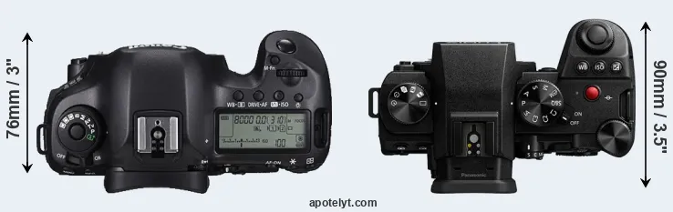 Compare 5DS R versus G9 II top