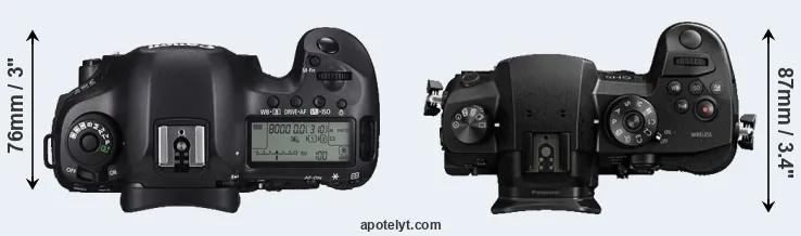 Compare 5DS R versus GH5 top
