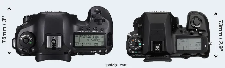Compare 5DS R versus K-5 top
