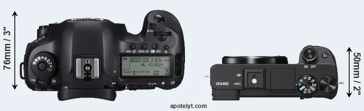 Compare 5DS R versus A6400 top