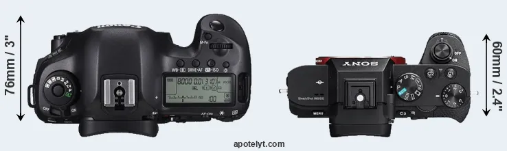 Compare 5DS R versus A7 II top