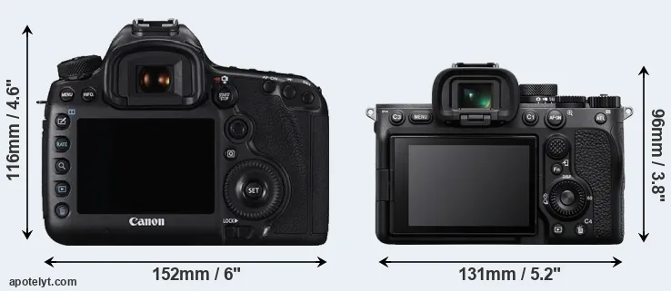 Comparison 5DS R or A7 IV rear