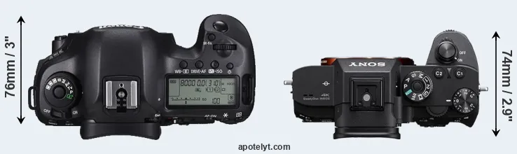 Compare 5DS R versus A7R III top