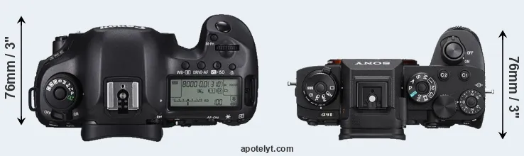 Compare 5DS R versus A9 II top