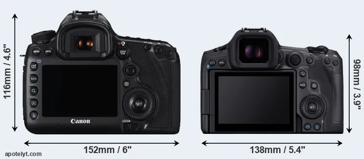 Comparison 5DS or R5 Mark II rear