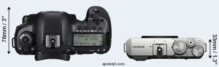 Compare 5DS versus X-E4 top