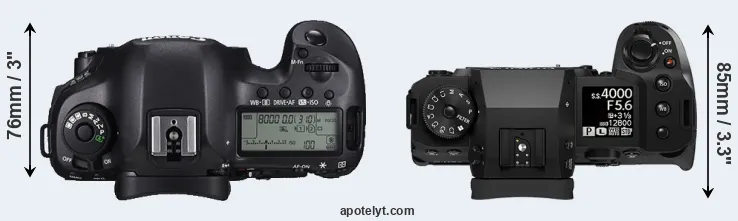 Compare 5DS versus X-H2 top