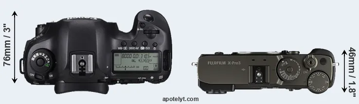 Compare 5DS versus X-Pro3 top
