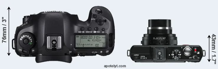 Compare 5DS versus D-LUX 5 top