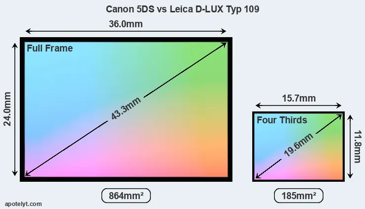 Canon 5DS and Leica D-LUX Typ 109 sensor measures