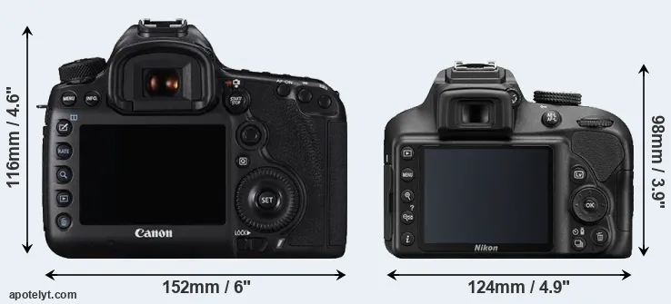 Comparison 5DS or D3400 rear