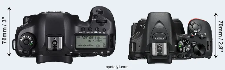 Compare 5DS versus D5500 top