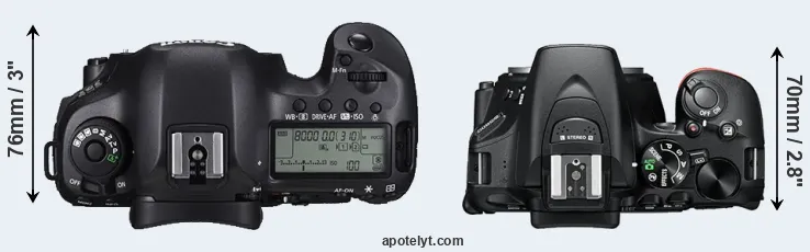 Compare 5DS versus D5600 top