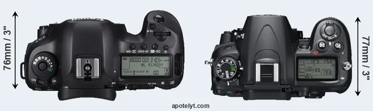 Compare 5DS versus D7000 top