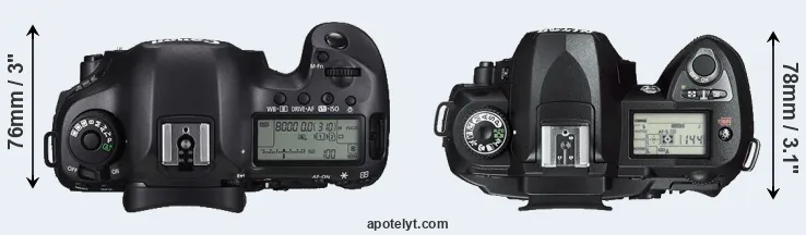 Compare 5DS versus D70s top