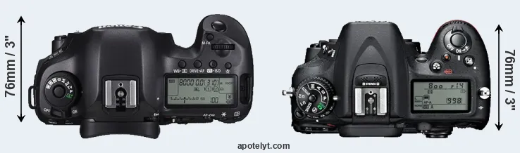 Compare 5DS versus D7100 top