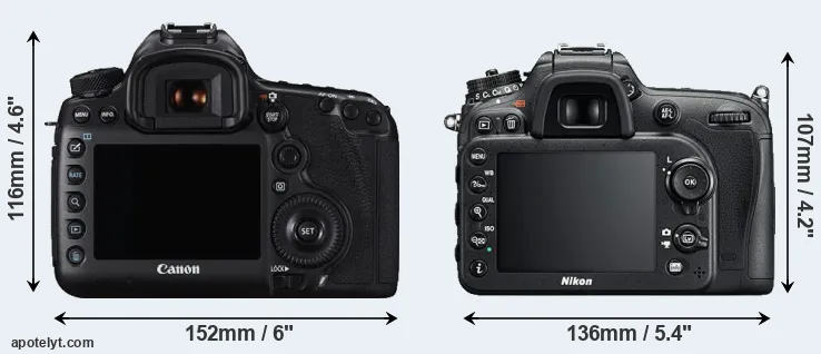 Comparison 5DS or D7200 rear