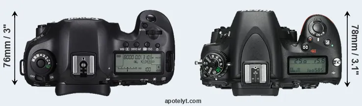 Compare 5DS versus D750 top