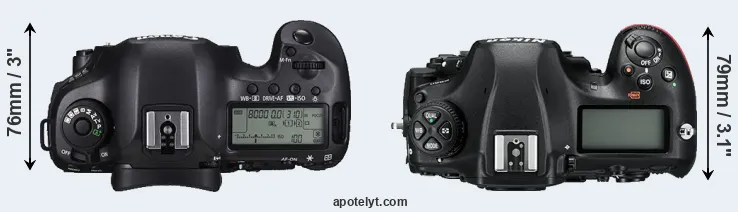 Compare 5DS versus D850 top