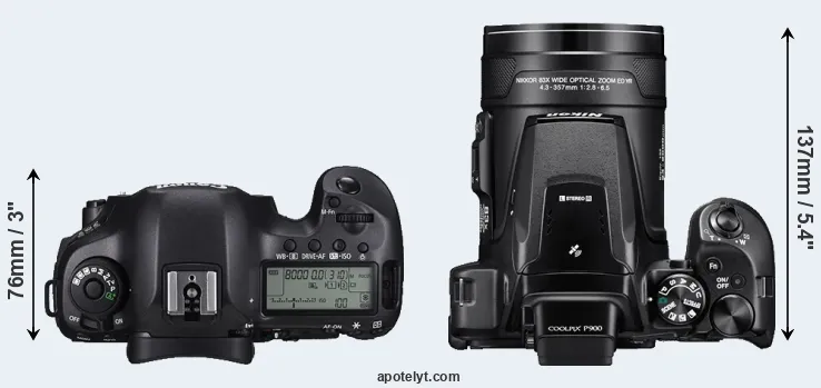 Compare 5DS versus P900 top