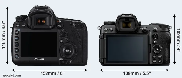 Comparison 5DS or Z6 III rear