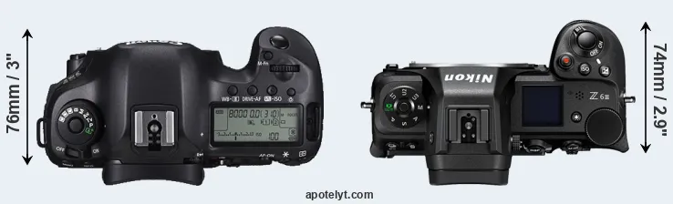 Compare 5DS versus Z6 III top