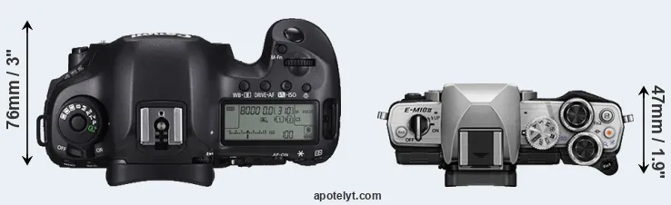 Compare 5DS versus E-M10 II top