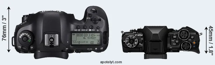 Compare 5DS versus E-M5 II top