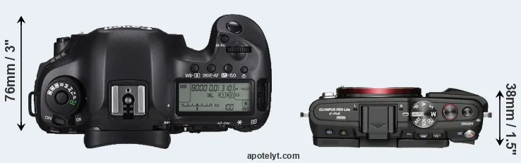 Compare 5DS versus E-PL6 top